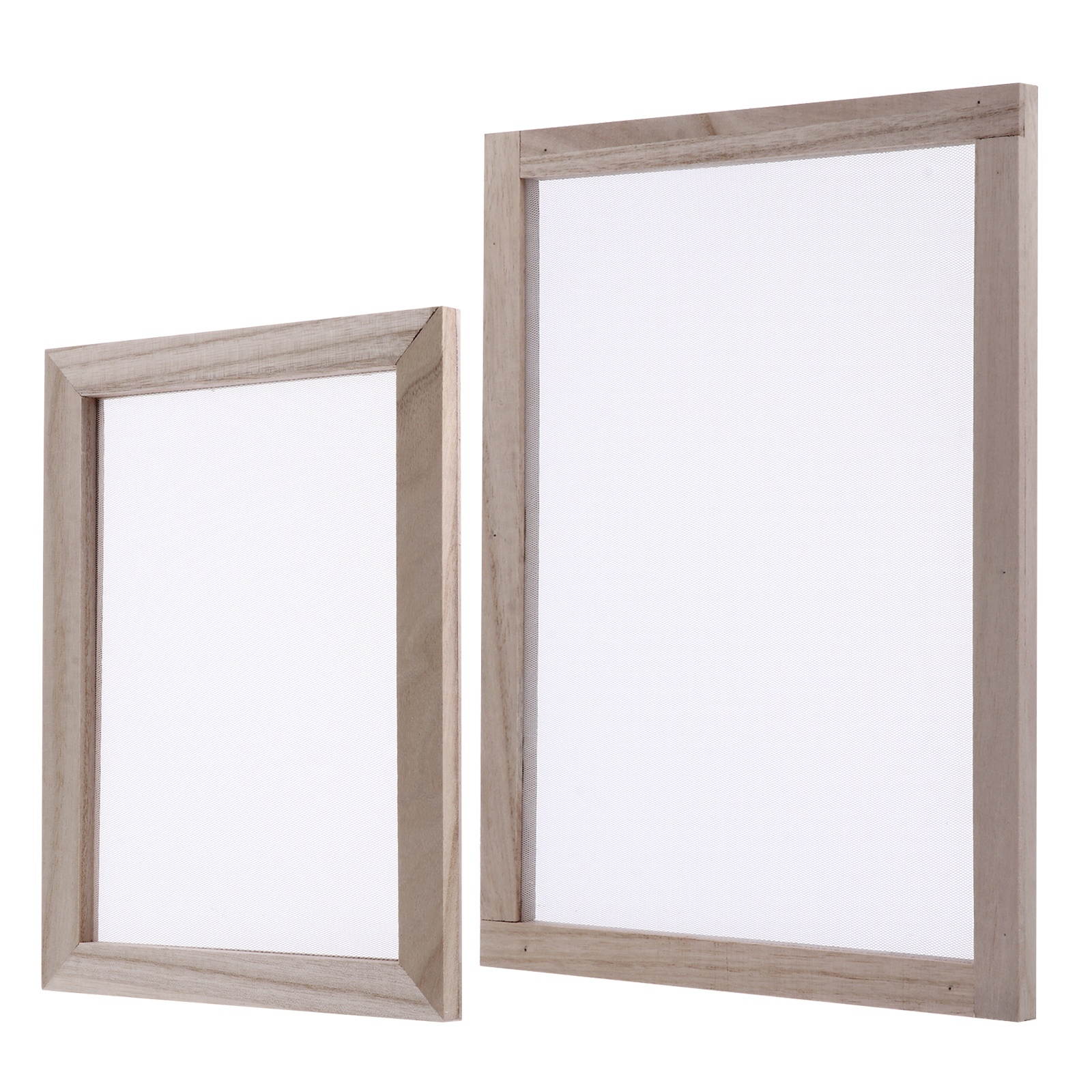 2Pcs Wooden Paper Making Mould Screen Printing Frame for DIY Paper Craft Tool