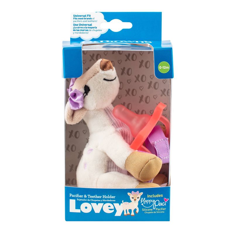 Dr. Brown's Deer Lovey with Pink One-Piece Pacifier - Tan