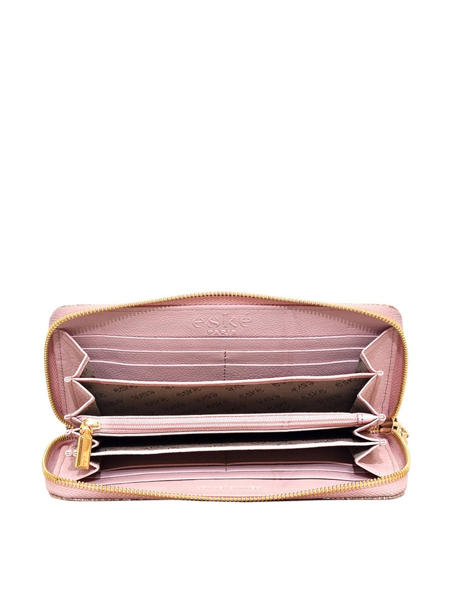 Eske Pink Printed Zip Around Wallet for Women
