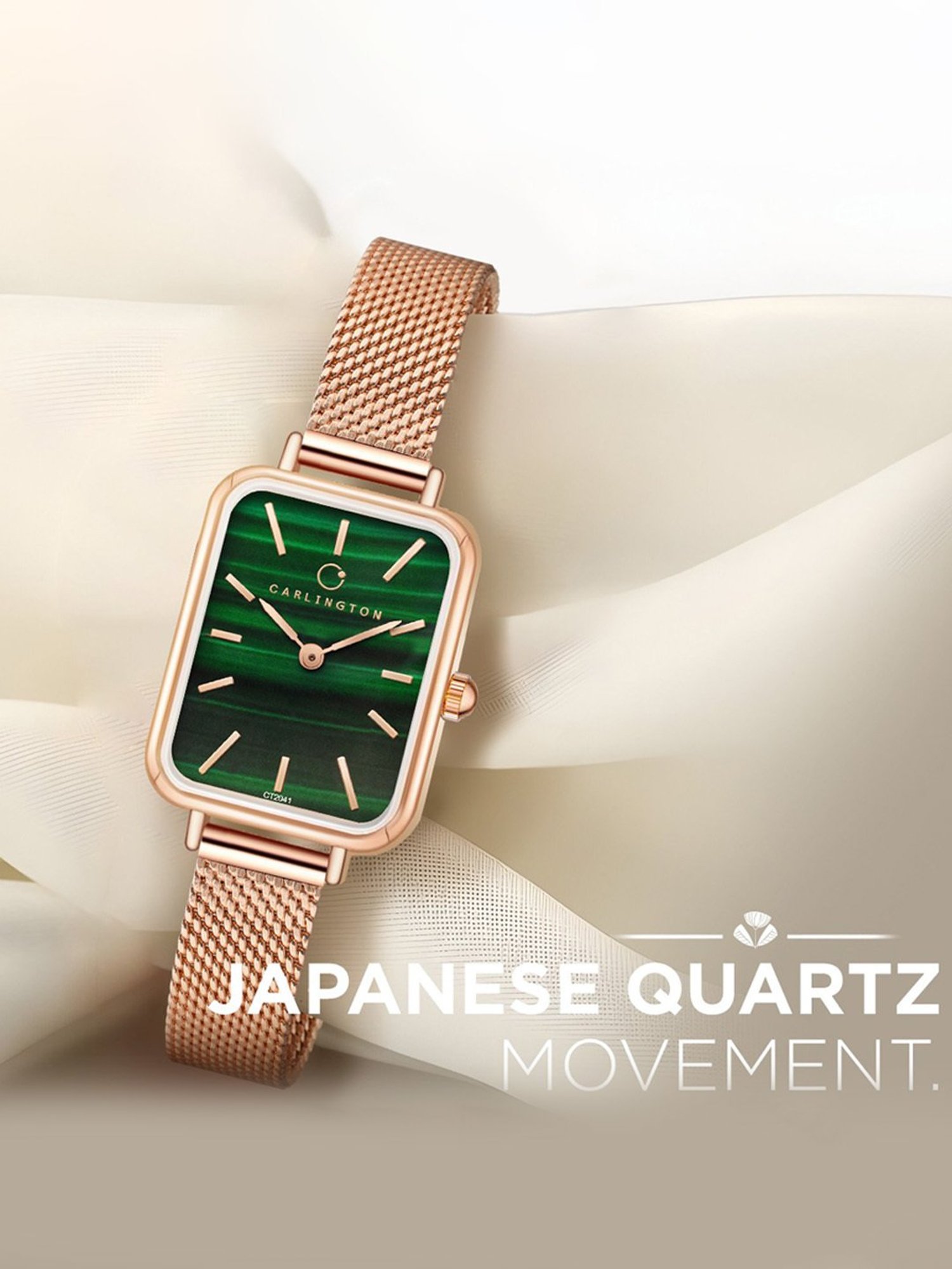 Carlington Iconic 2041 RoseGreen Analog Watch for Women