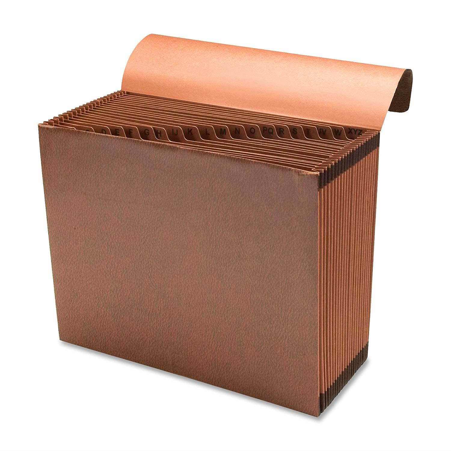 S.P. Richards Company Accordion File with Flap, A-Z, 21 Pocket, Letter, 12 x 10 Inches, Brown (SPR23680)