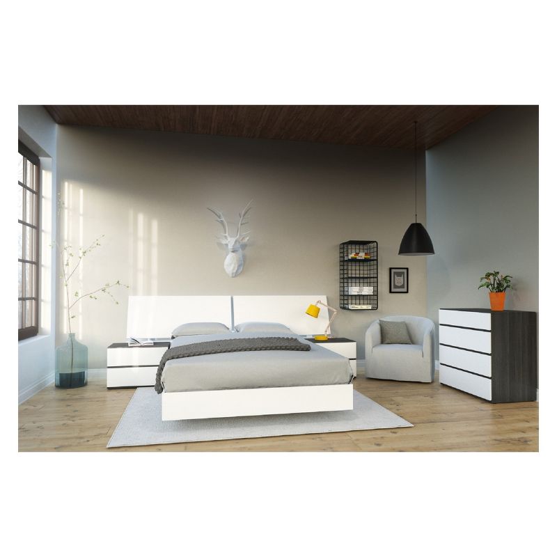 Acapella Nightstand Black & White - Nexera