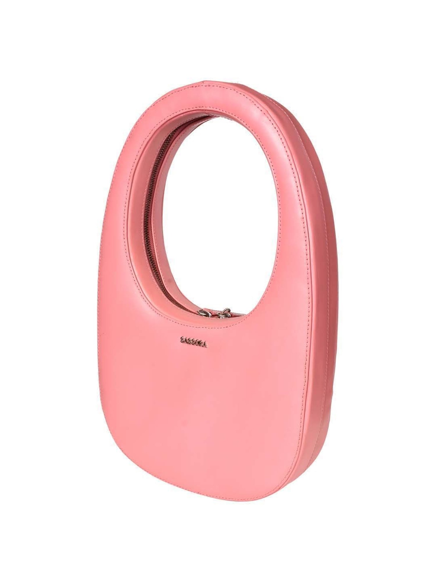 SASSORA Pink Solid Medium Hobo Handbag