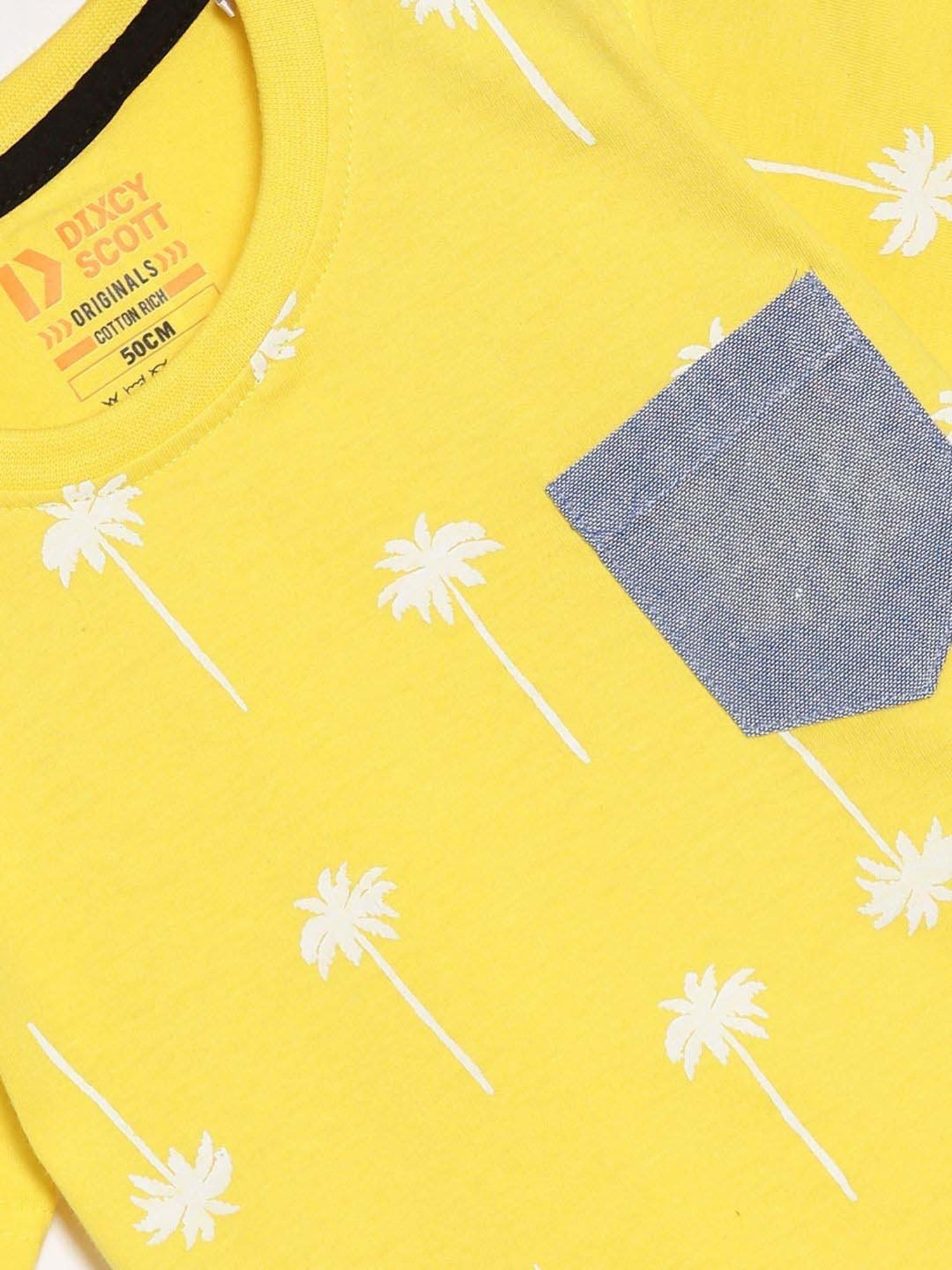 Dixcy Scott Originals Kids Yellow & White Cotton Printed T-Shirt
