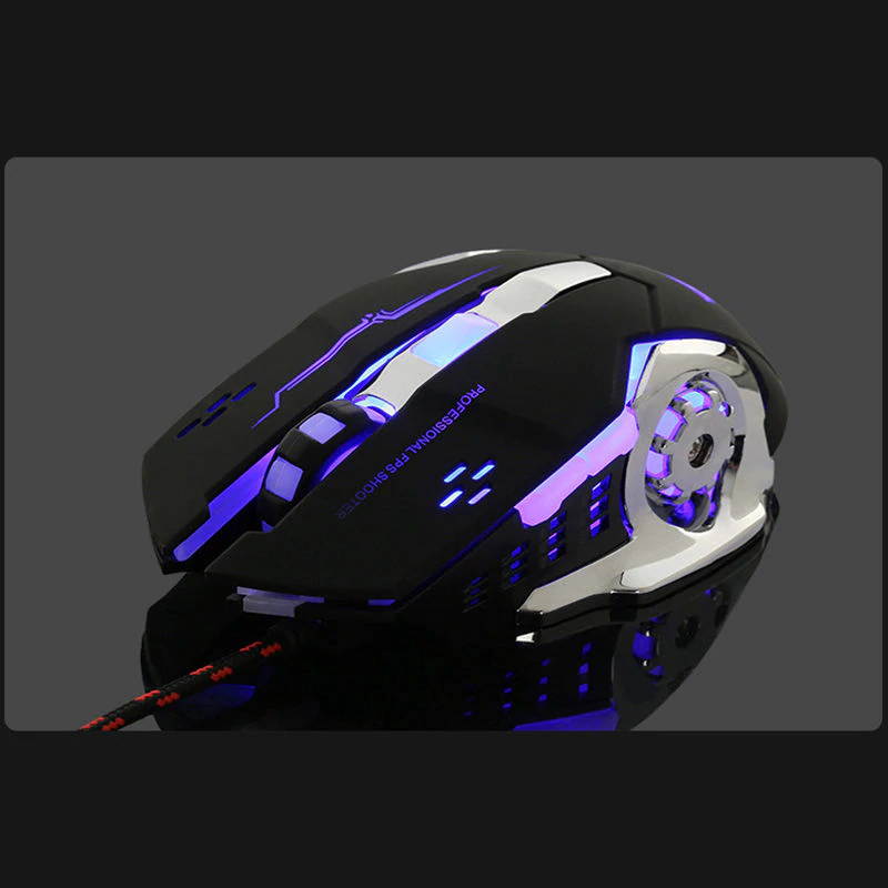 ZIYOU LANG Gaming Mouse 6 Button Wired Silence Mouse Diy G Software 4 Color Breathing Lamp Ajustable 4000Dpi Usb Mice