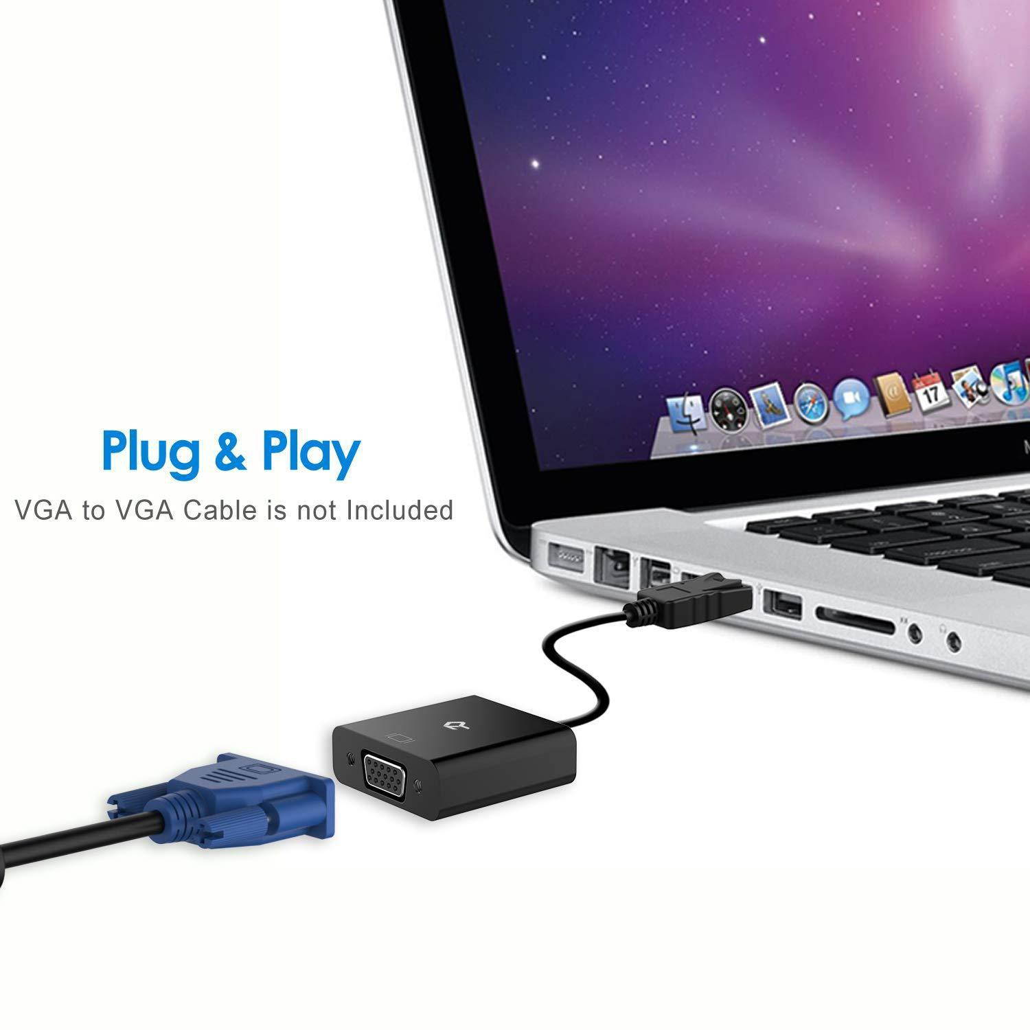 DP to VGA, Rankie Gold Plated DisplayPort DP to VGA Male to Female Adapter Converter