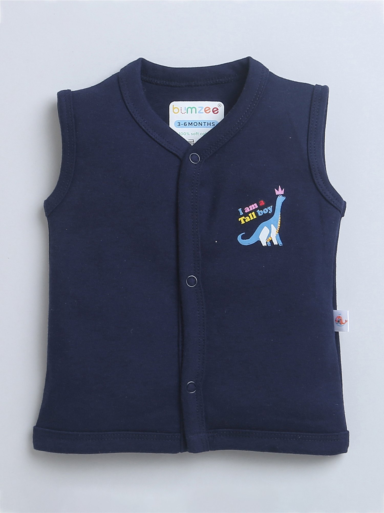 Bumzee Kids Navy & White Printed Jhablas (Pack Of 3)