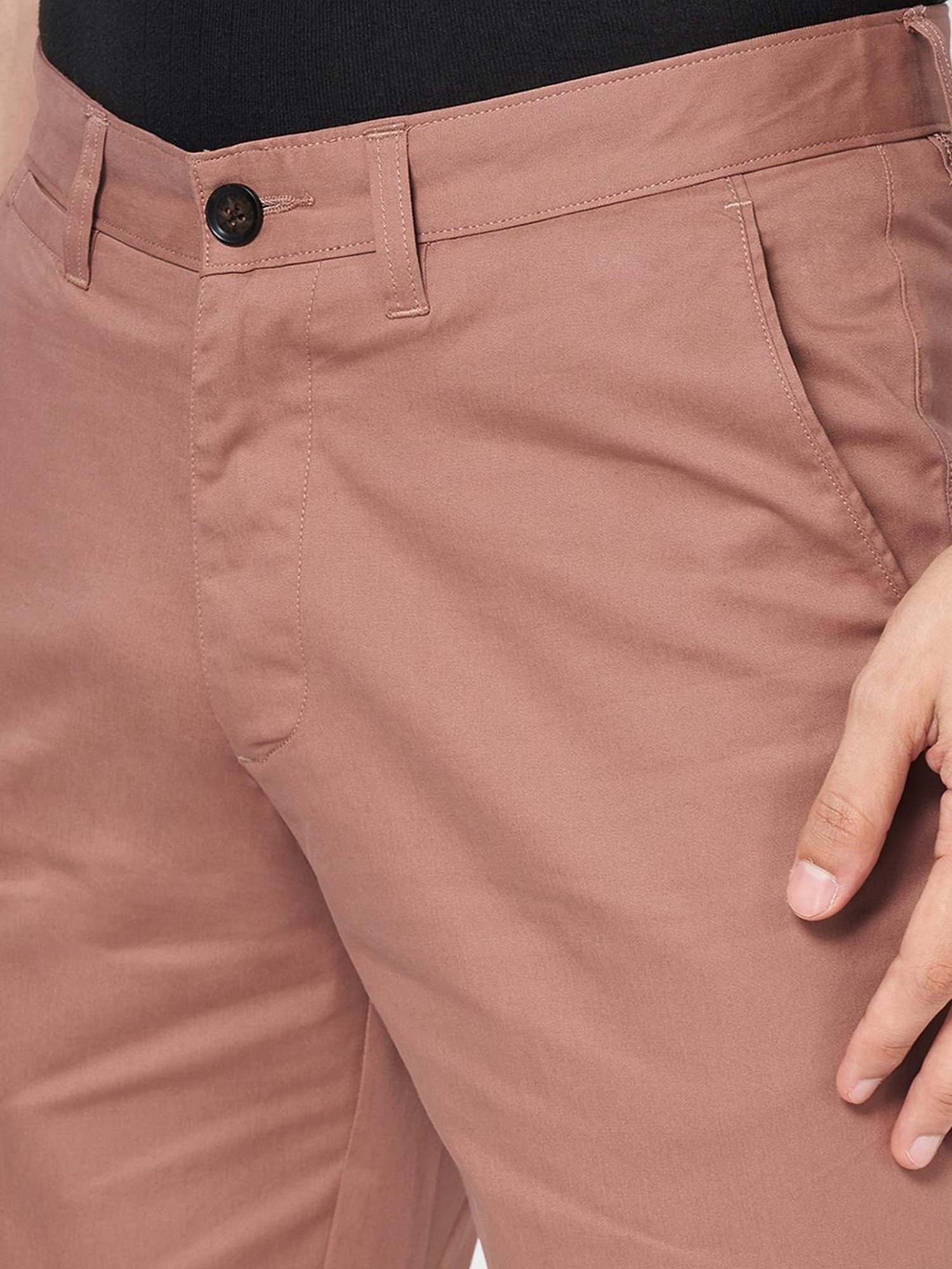 Byford By Pantaloons Pink Cotton Slim Fit Shorts