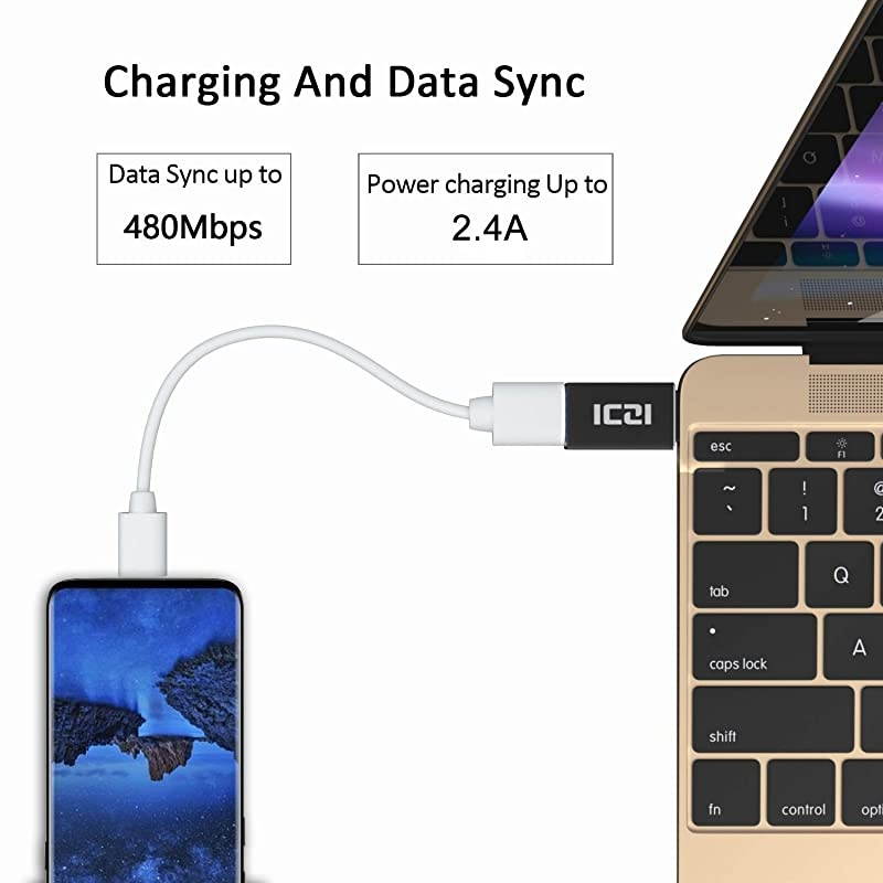 USB C to Micro USB Adapter ( 5pcs ),  Thunderbolt 3 Mini Type C Converter Connector
