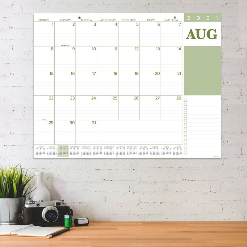 2021-22 Academic Desktop Calendar Professional Large Desk Pad Monthly Blotter - The Time Factory