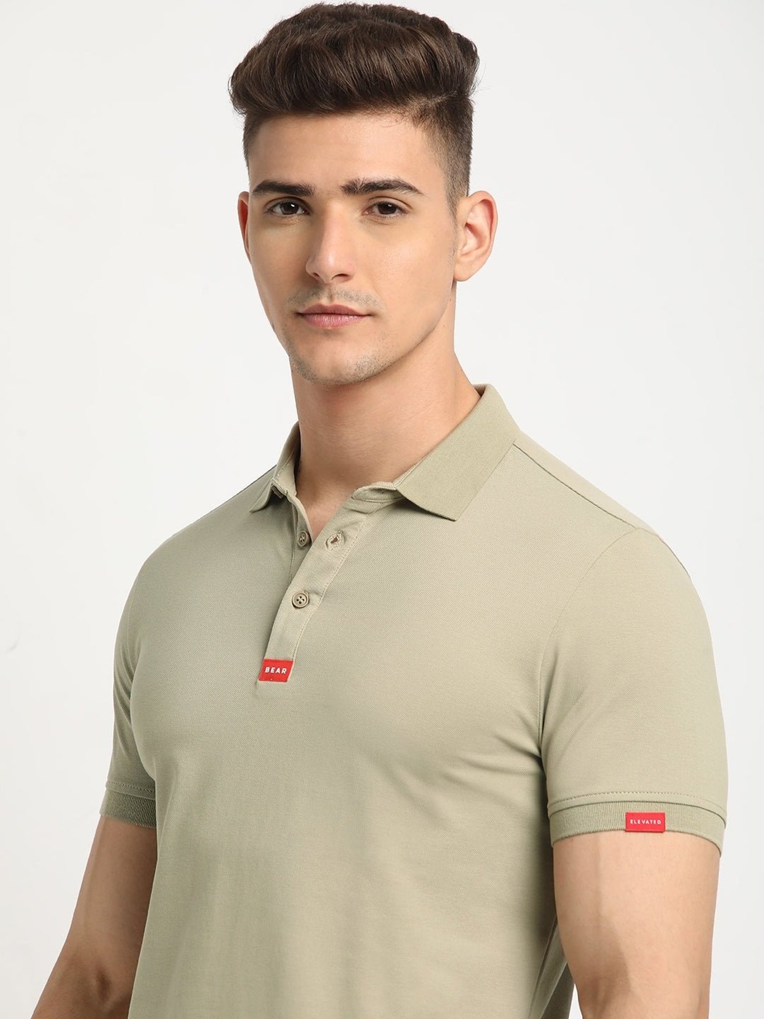 The Bear House Green Slim Fit Polo T-Shirt