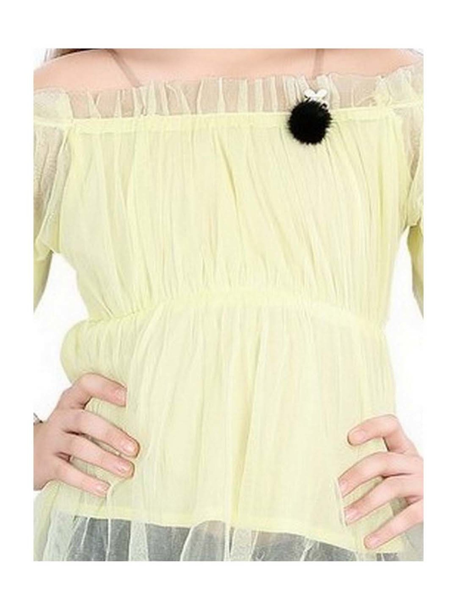 poplins Kids Yellow Cotton Regular Fit Top