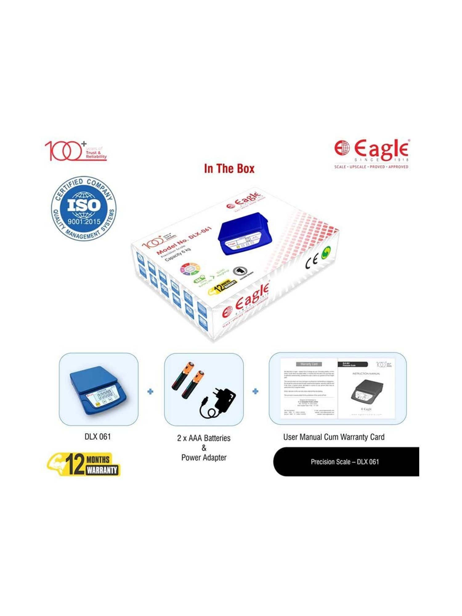 Eagle DLX-061 Digital Weight Machine for Kitchen 6 kg Capacity,0.1 g Accuracy,Kitchen Weighing Scale