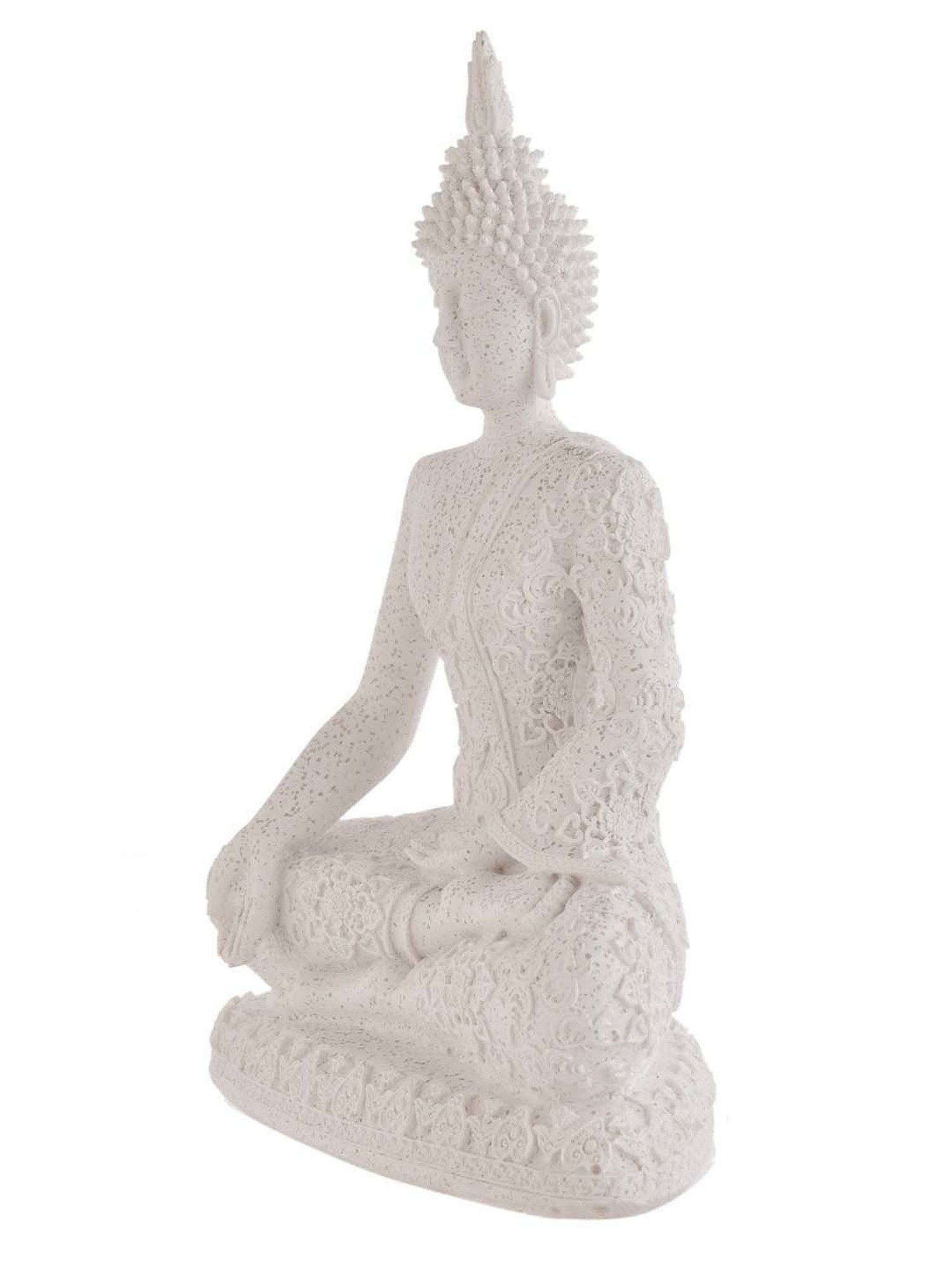 Tayhaa White Resin Harmony Guardian Spiritual Buddha Statue