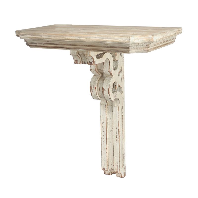 38" Soloman Wooden Shelf with Metal Brackets Brown - Kate & Laurel All Things Decor