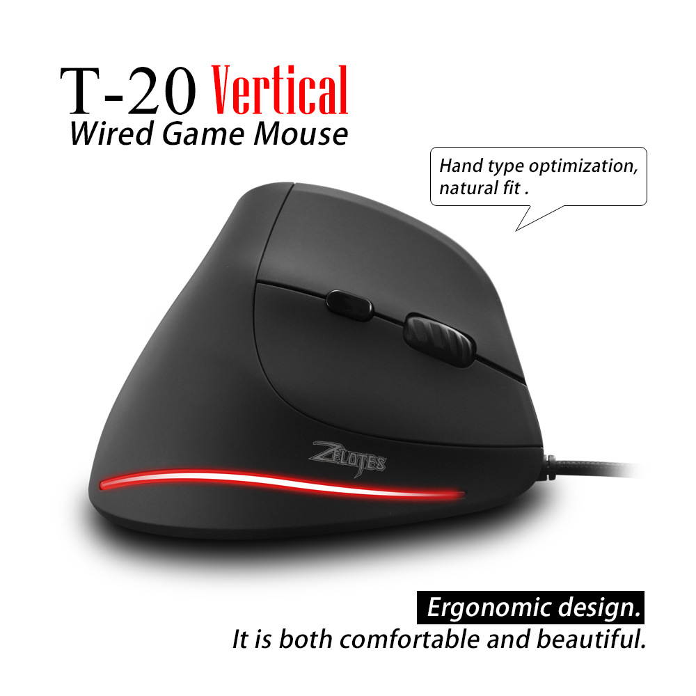 USB Wired Vertical Optical Gaming Mouse Ergonomic 4 Gears 3200 DPI 6 Buttons Gaming Mice for Laptop Desktop PC Computer