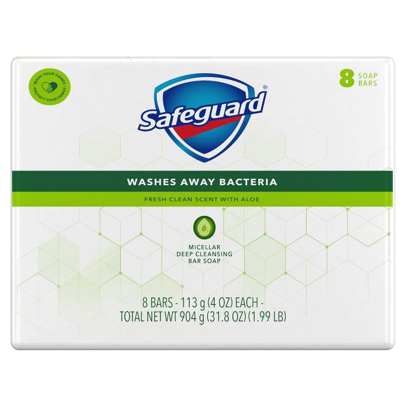 Safeguard Fresh Clean Scent with Aloe Bar Soap - 8pk - 4oz each