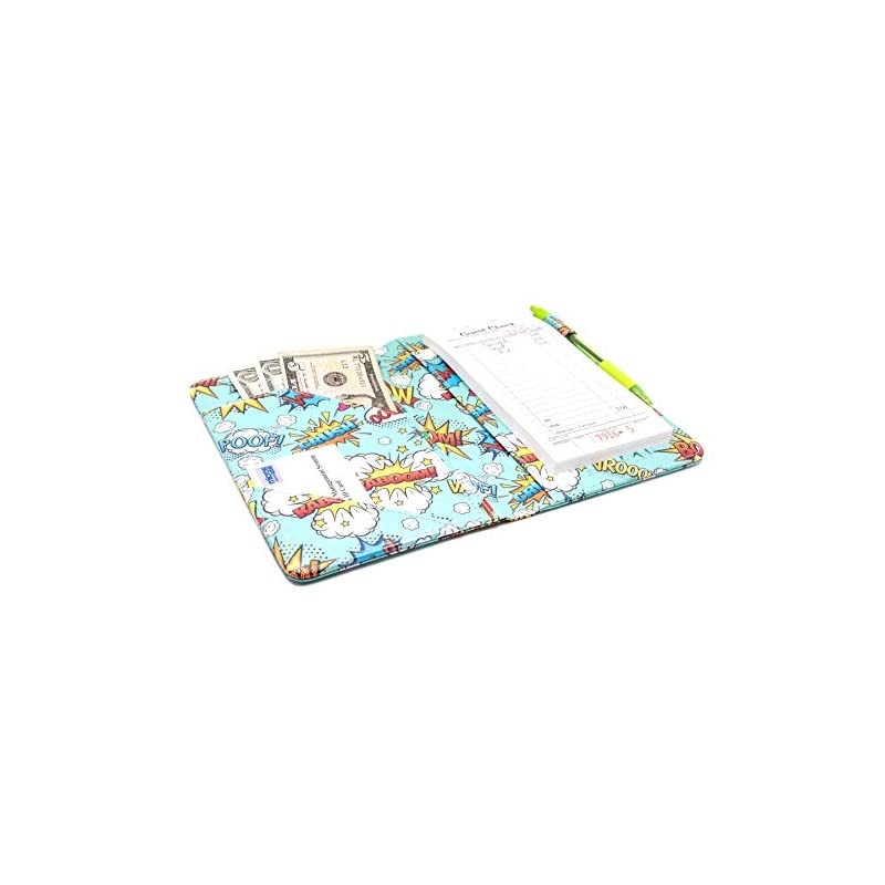 Night Comic Book Super Hero Server Book Organizer | Cute Superhero 5x8 Waitress Wallet | Order Pad Holder