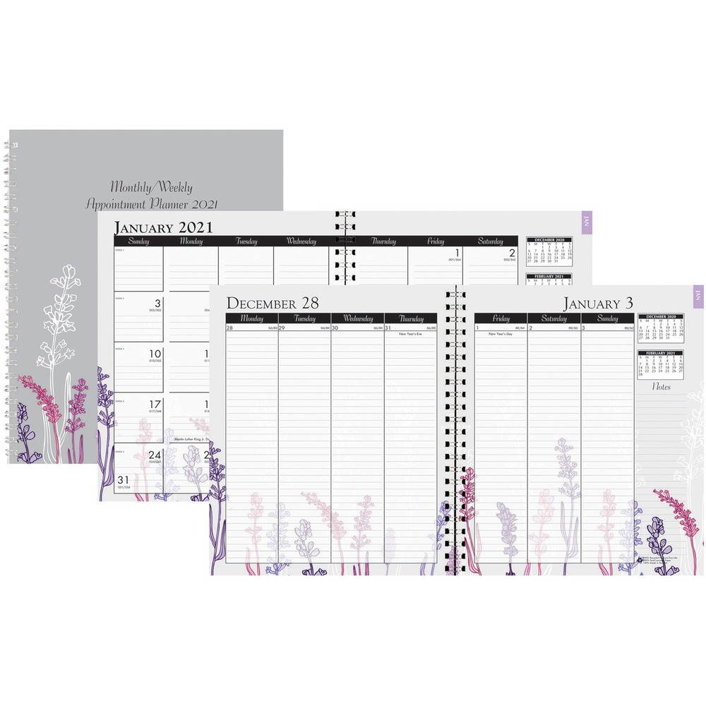 House of Doolittle 2956-74 00% Recycled Wild Flower Monthly Weekly Planner, 9" x 7", Wild Flowers, 2020