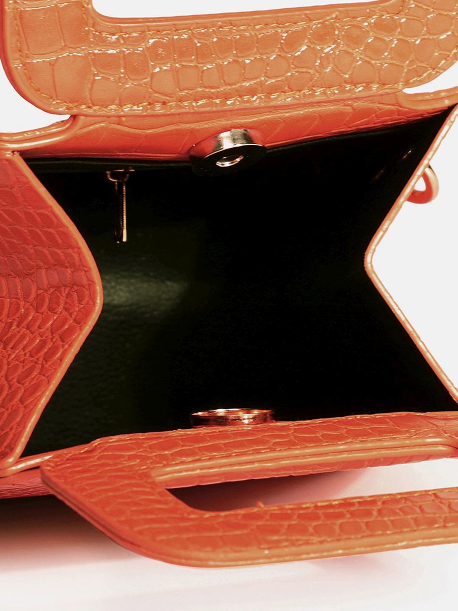 HauteSauce Orange Textured Small Handbag