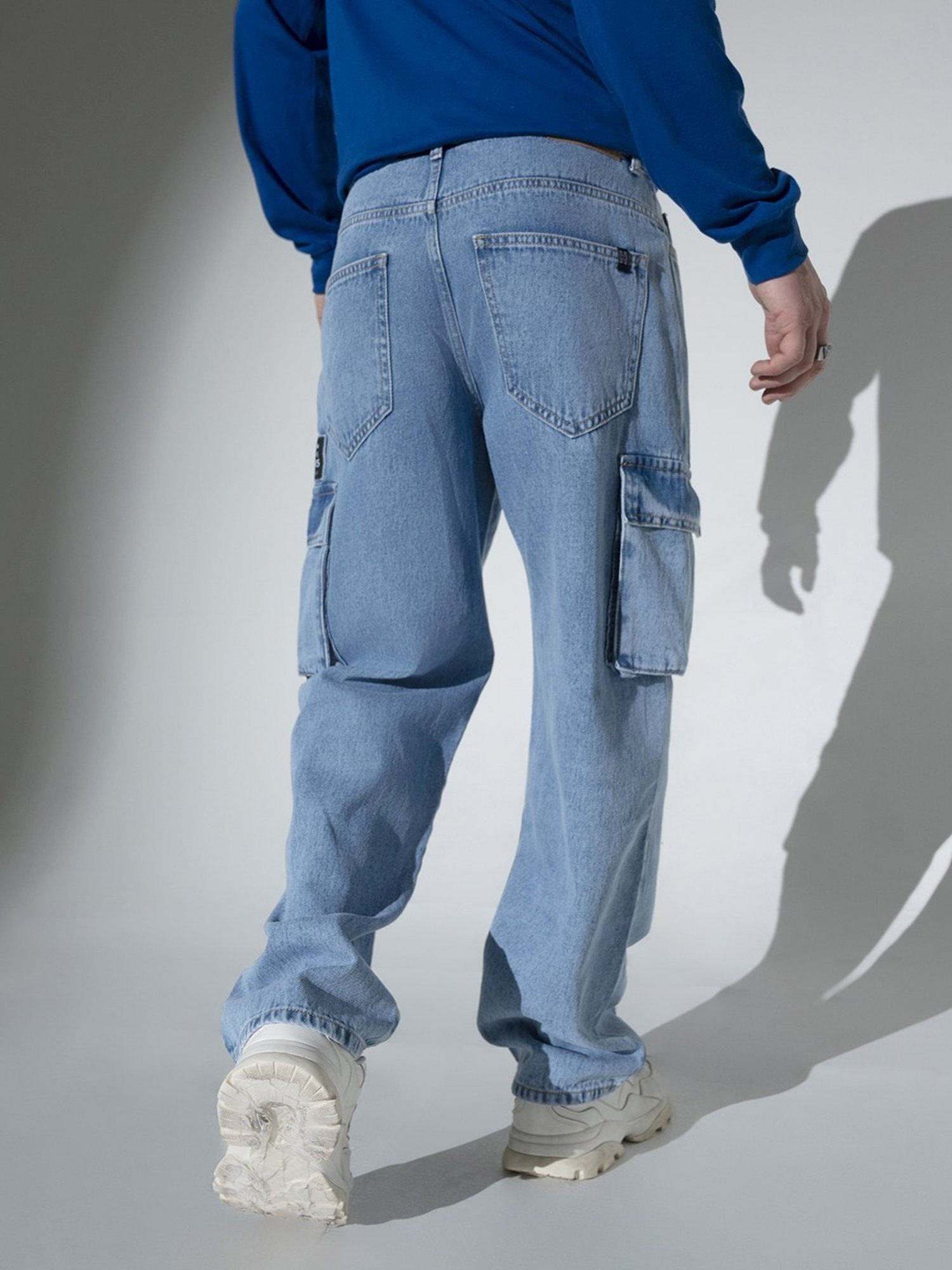 Hubberholme Blue Relaxed Fit Cargo Jeans