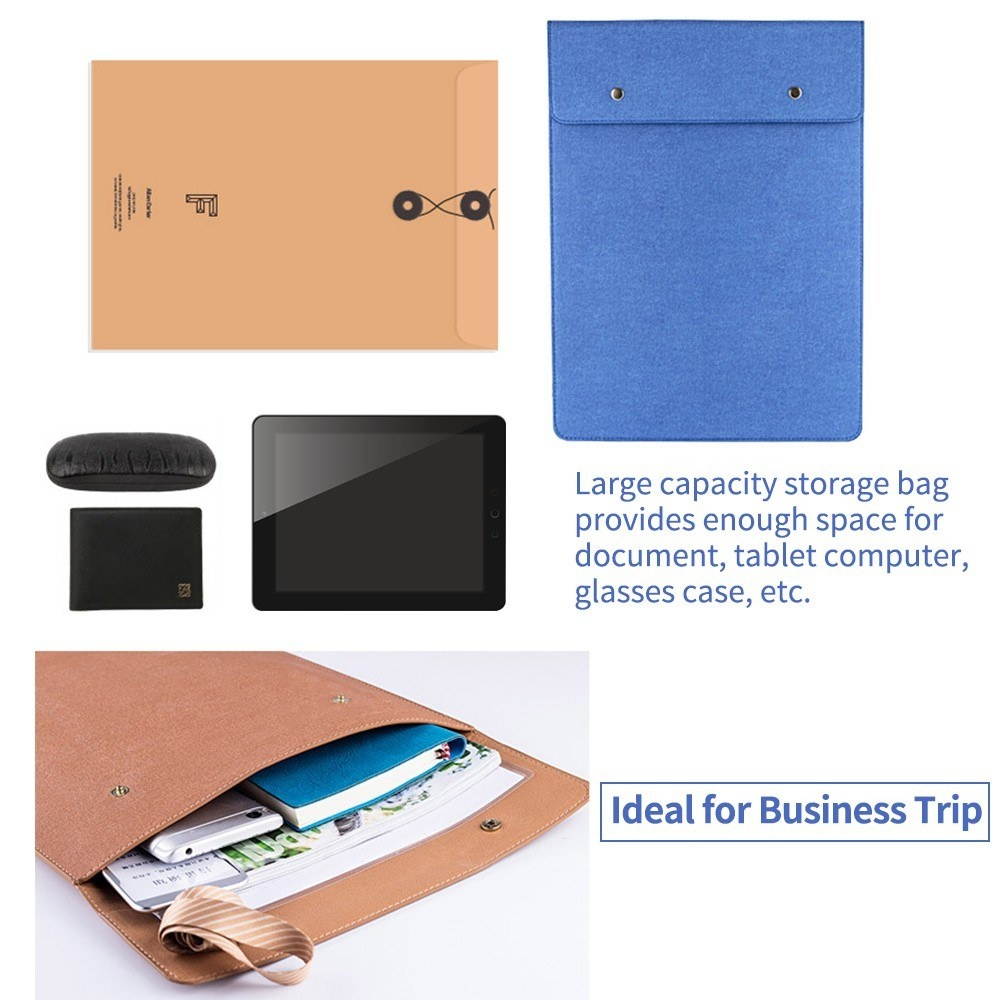 Creative PU Leather Portfolio A4 File Pouch Document Bag Contract Invoice Bill Storage Organizer for Office