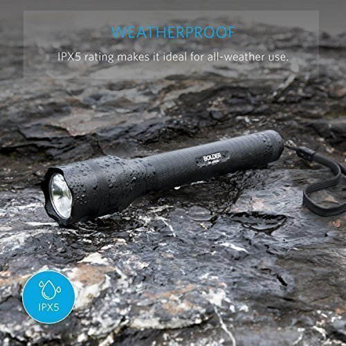 Anker Bolder LC90 2-Cell Rechargeable Flashlight, IP65 Water-Resistant, Zoomable, LED Torch (for Camping and Hiking) with Super Bright 900 Lumens CREE LED, 5 Light Modes, 18650 Battery Included