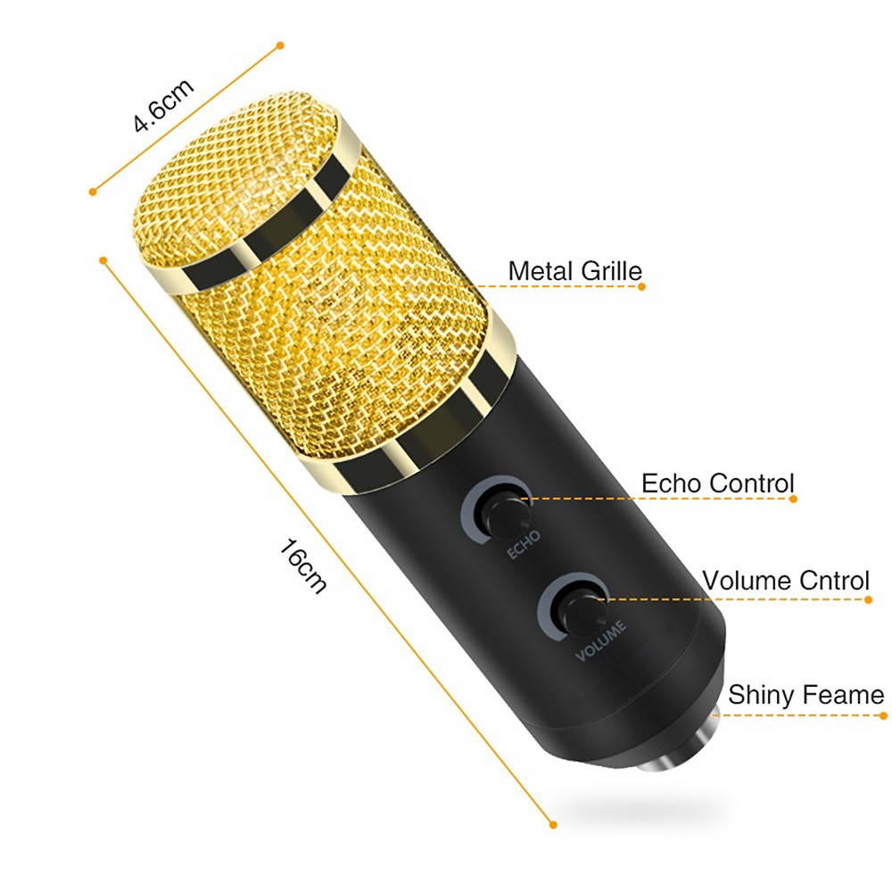 MK-F200FL USB Condenser Microphone With Tripod For Computer Condenser Studio Video Recording Karaoke Mic