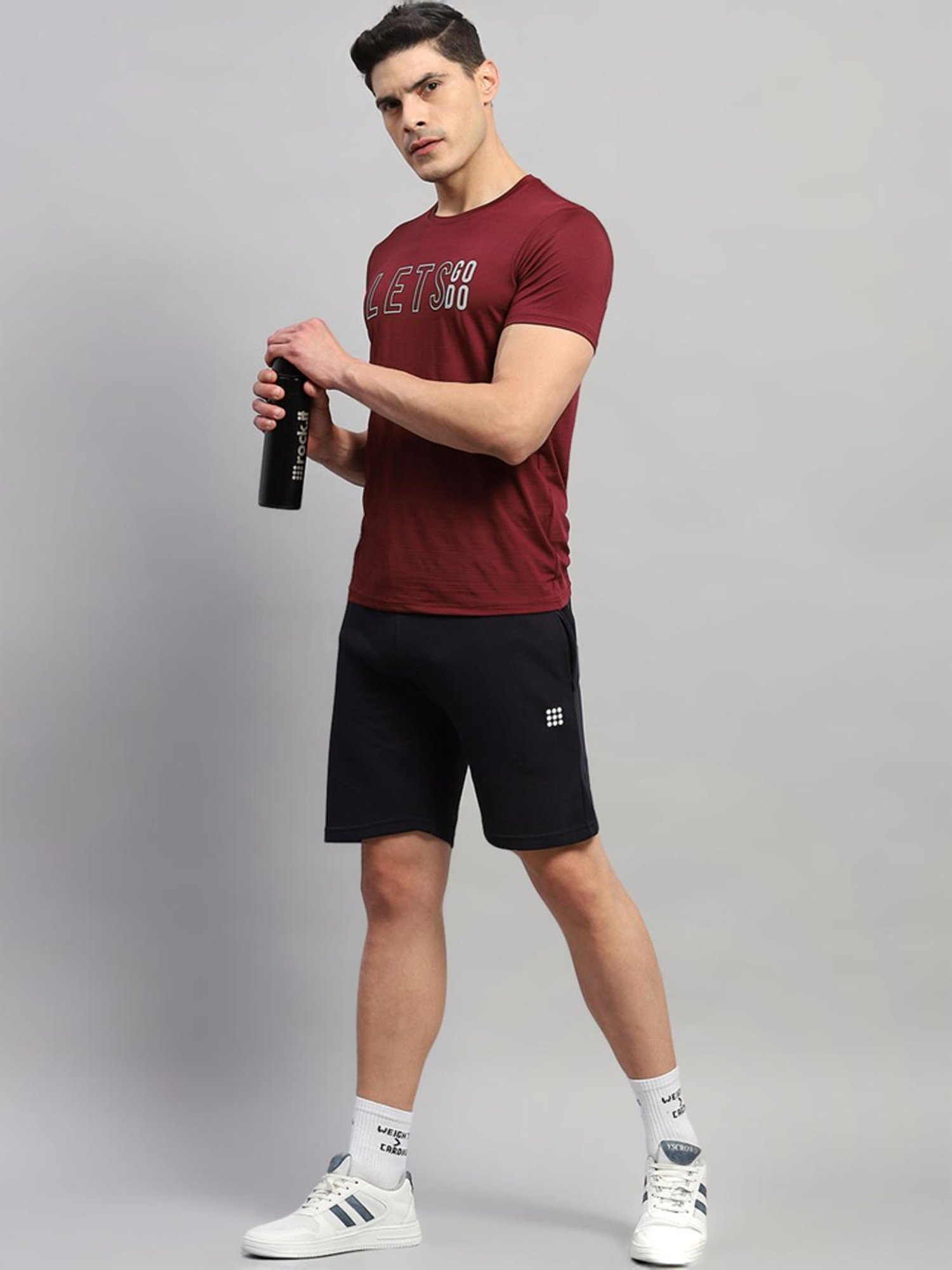 Rock.it Maroon Regular Fit Printed T-Shirt