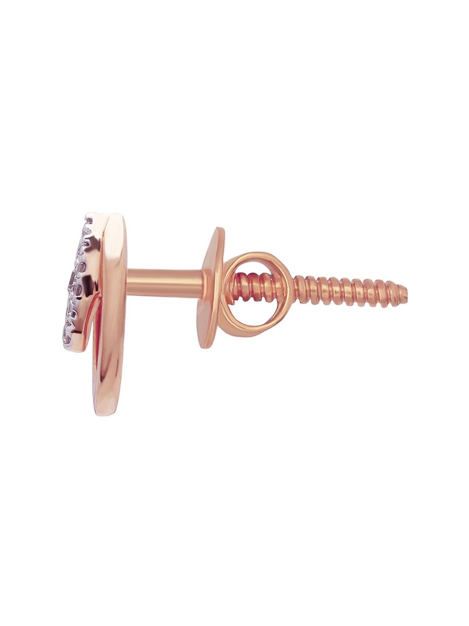 Waman Hari Pethe Jewellers 18k Rose Gold & Diamond Earrings for Women