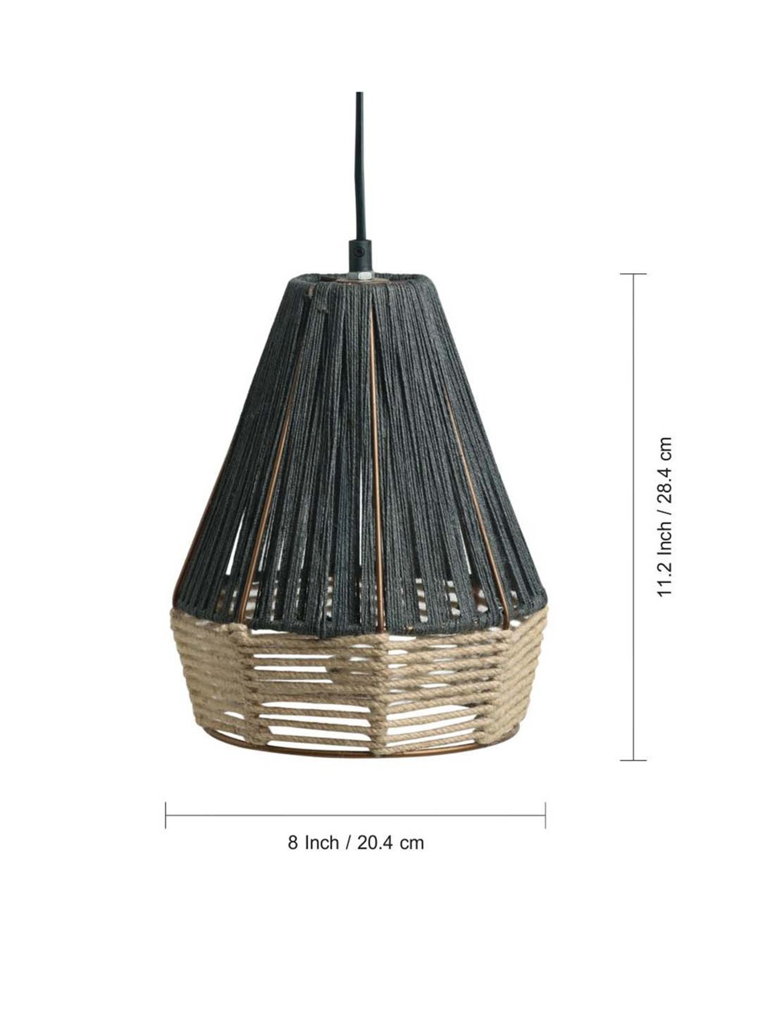 ExclusiveLane Wonders Brown Jute Handwoven Hanging Pendant Lamp