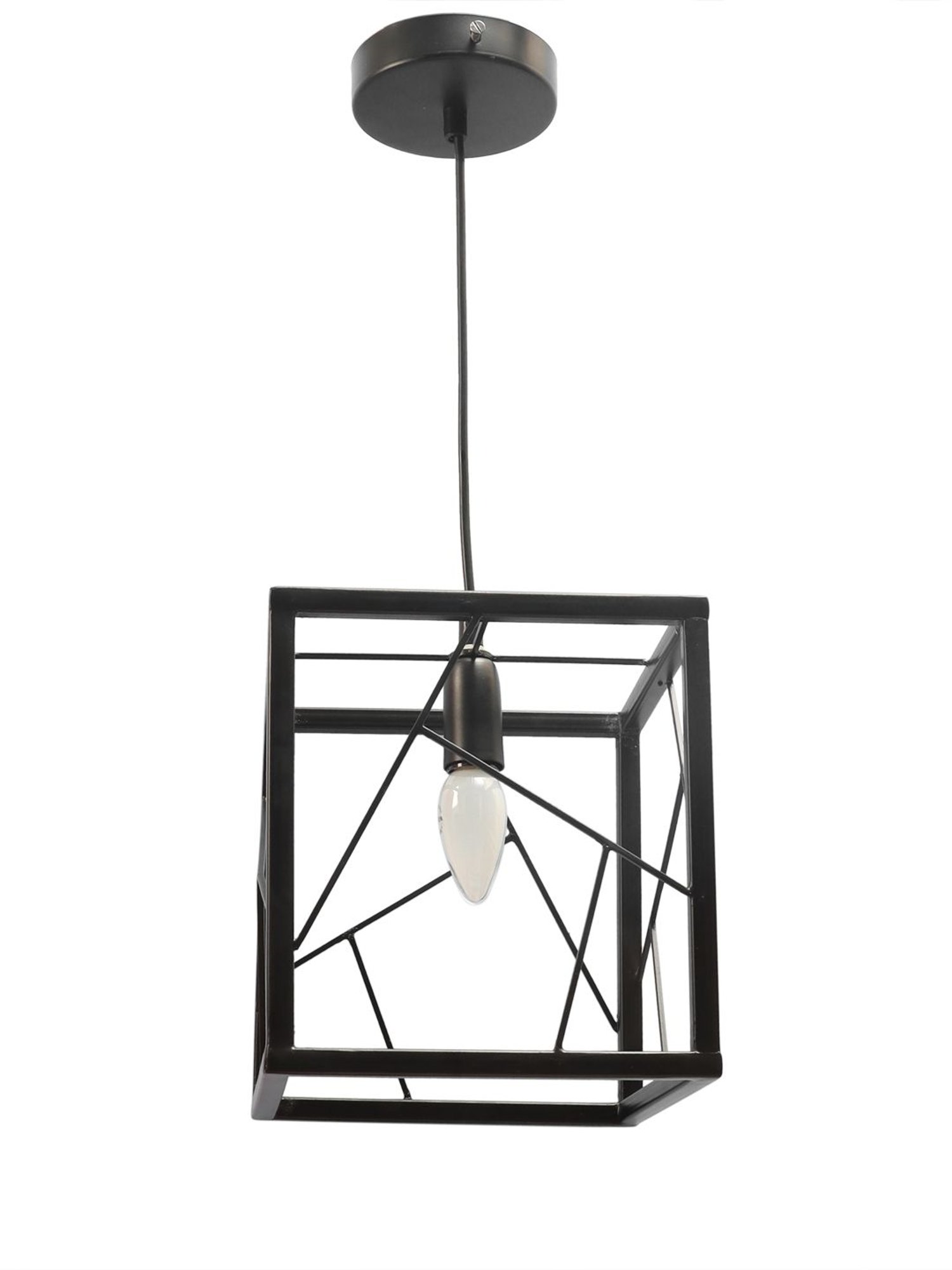 Tayhaa Stylish Black Cage Pendant Lamp