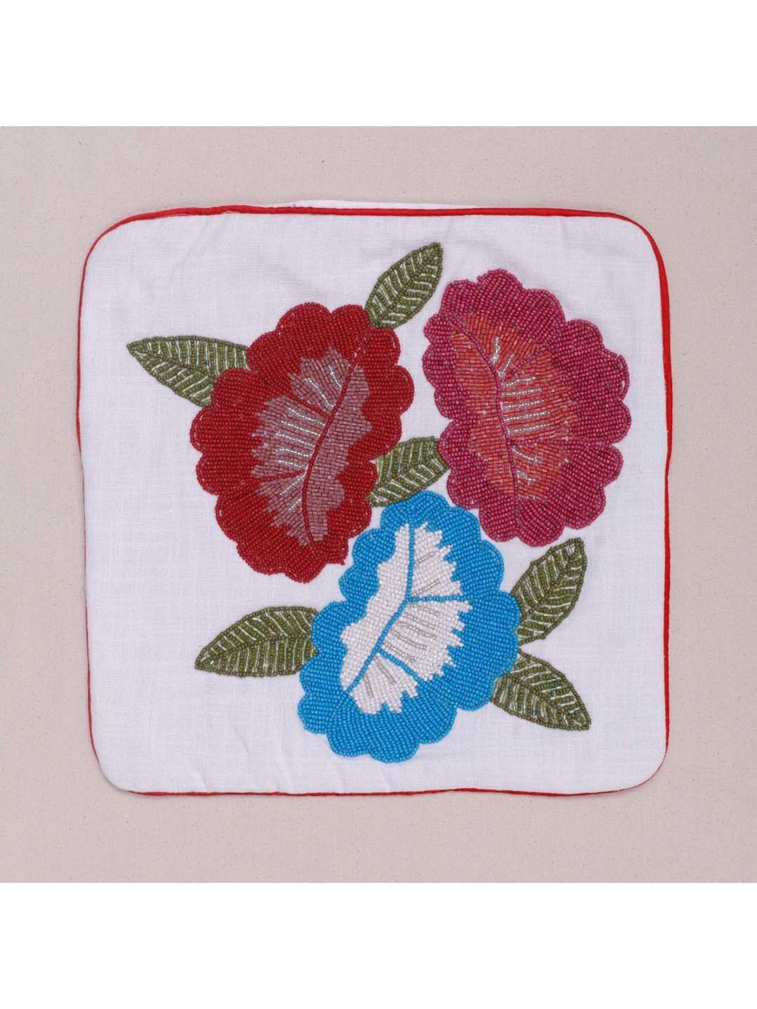 RISING STAR Multicolor Beaded Cushion Cover