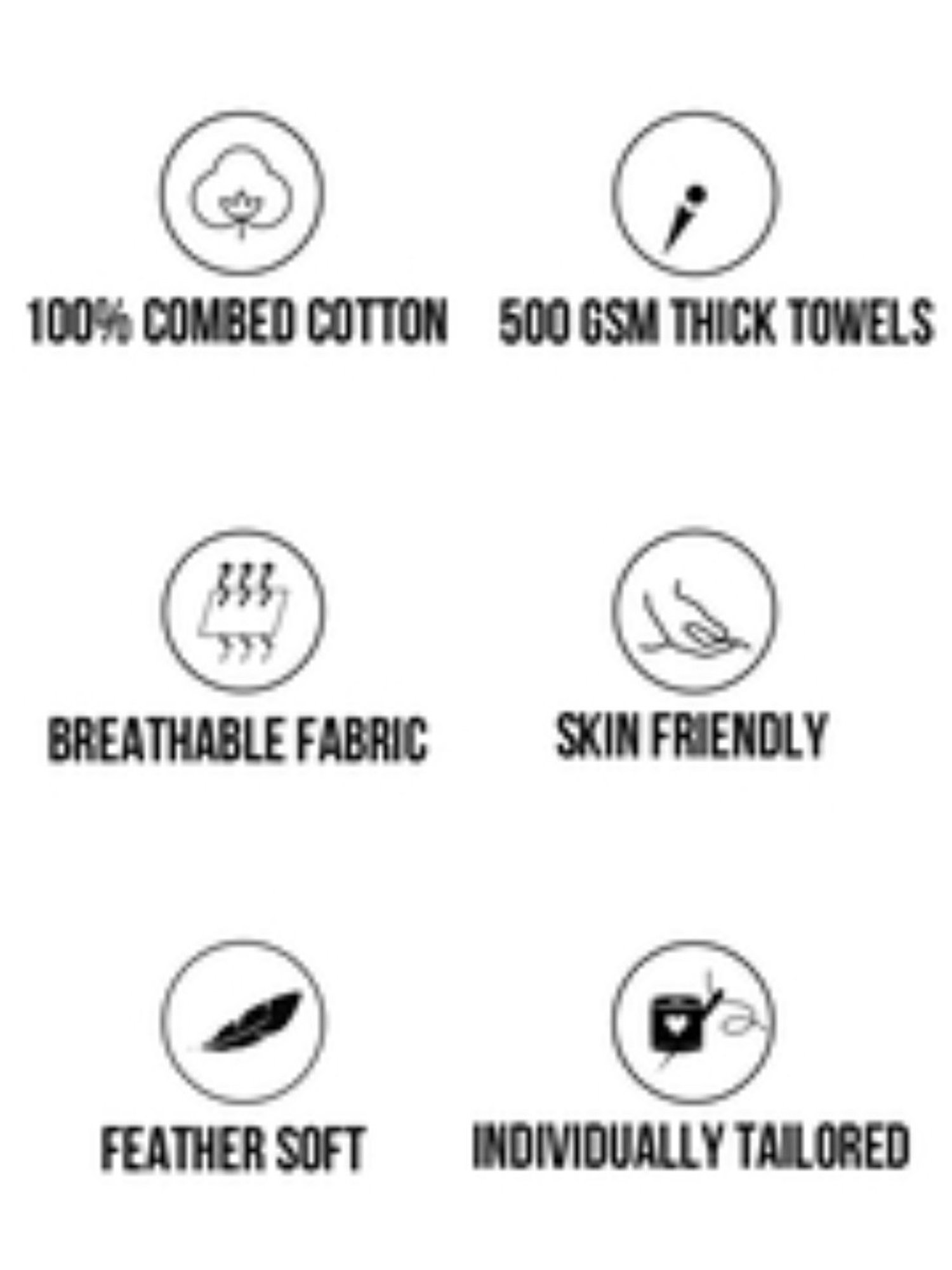 Petal Home White & Black Solid Cotton Hand Towels - Set of 2