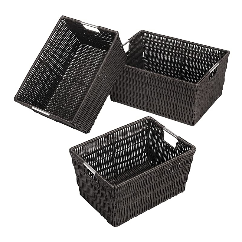 Rattique Storage Baskets - Espresso (3 Piece Set)