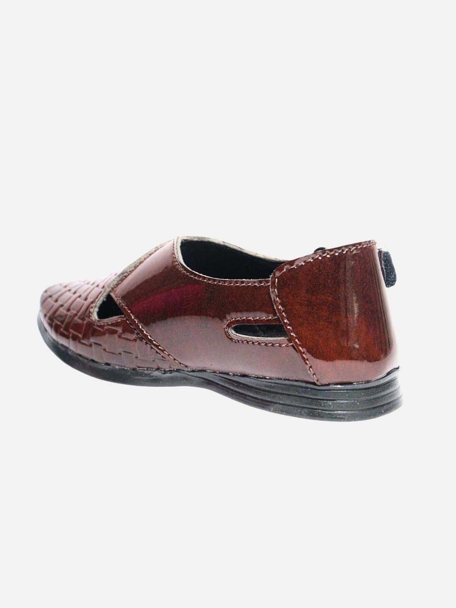 Tiny Bugs Boys Brown Party Wear Slip Ons