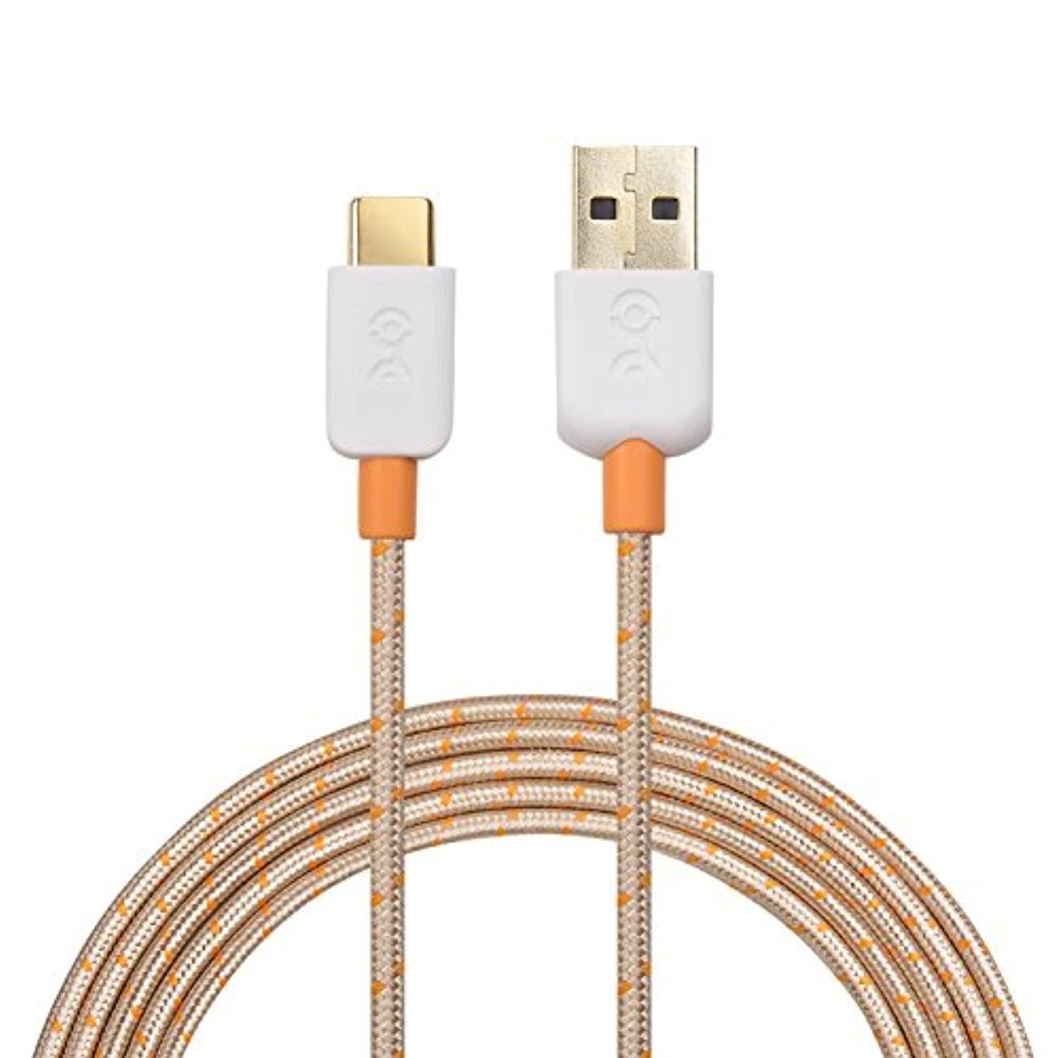 cable matters braided usb c cable with 3a fast charging in gold 6.6 feet for samsung galaxy s20, s20+, s20 ultra, note 10, note 10+, lg g8, v50, google pixel 4, and more