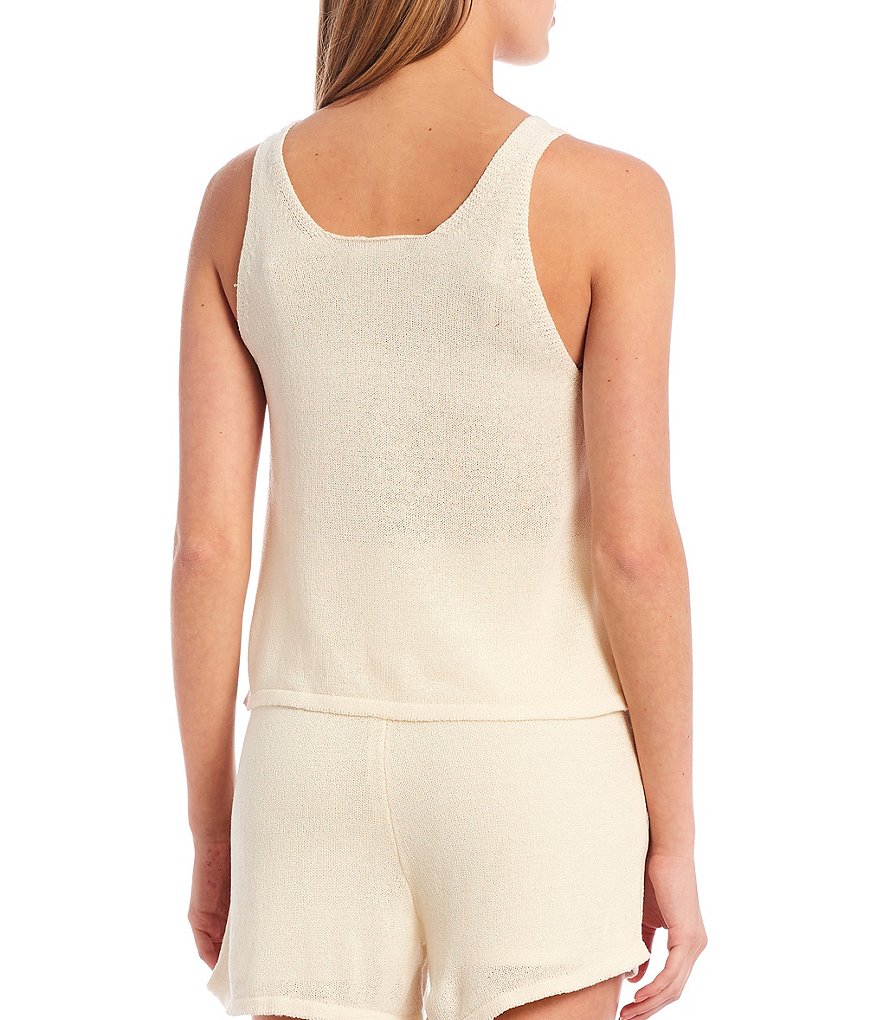 Every Button Front V-Neck Coordinating Knit Tank