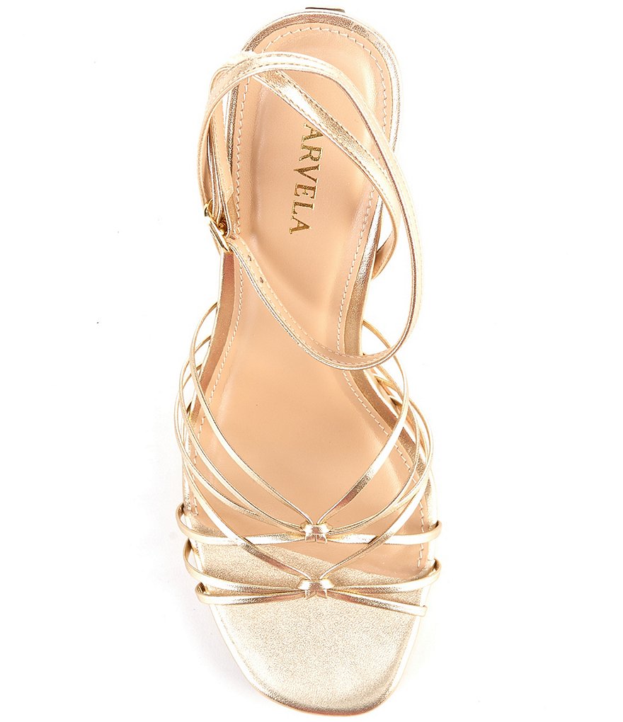 Carvela Glowing 90 Strappy Leather Ankle Strap Sculptural Heel Dress Sandals