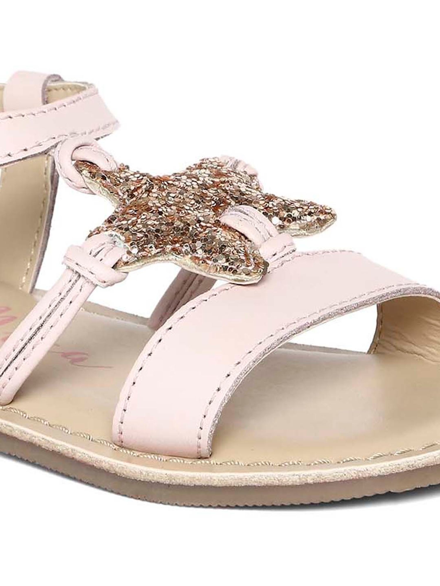 Aria Nica Kid's Sparkle Pink Ankle Strap Sandals