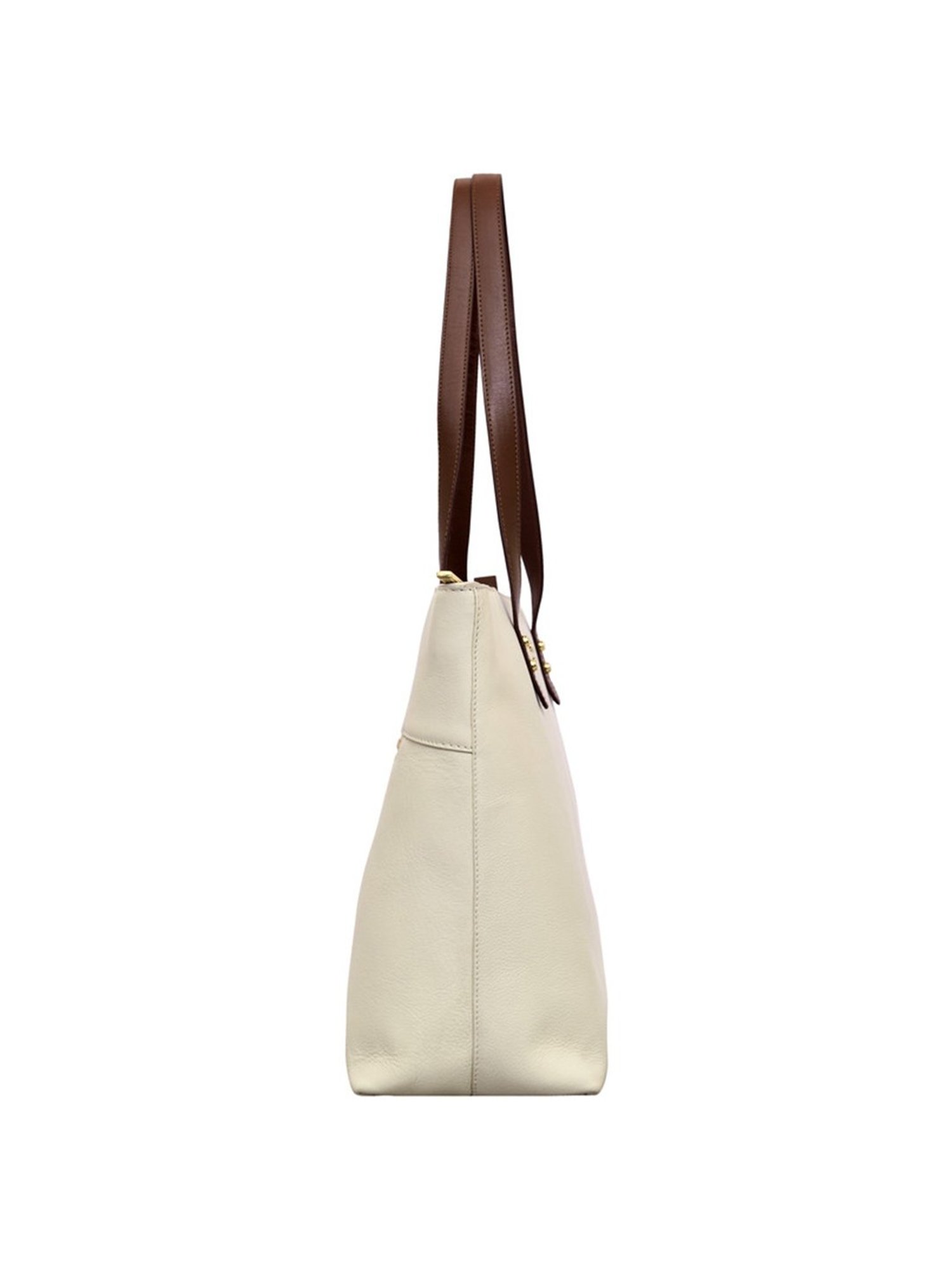Eske Vesta White Solid Medium Shoulder Handbag