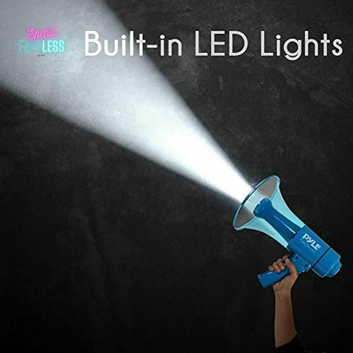 Pyle PMP66WLT Megaphone - PA Bullhorn Speaker with Siren Alarm