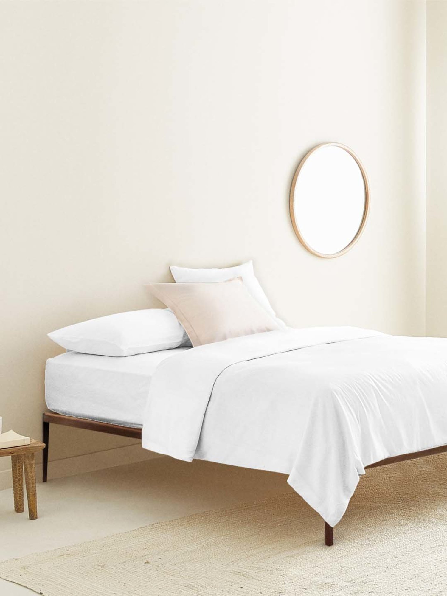 The Baby Atelier White Solid Cotton 400 TC Bed Sheet