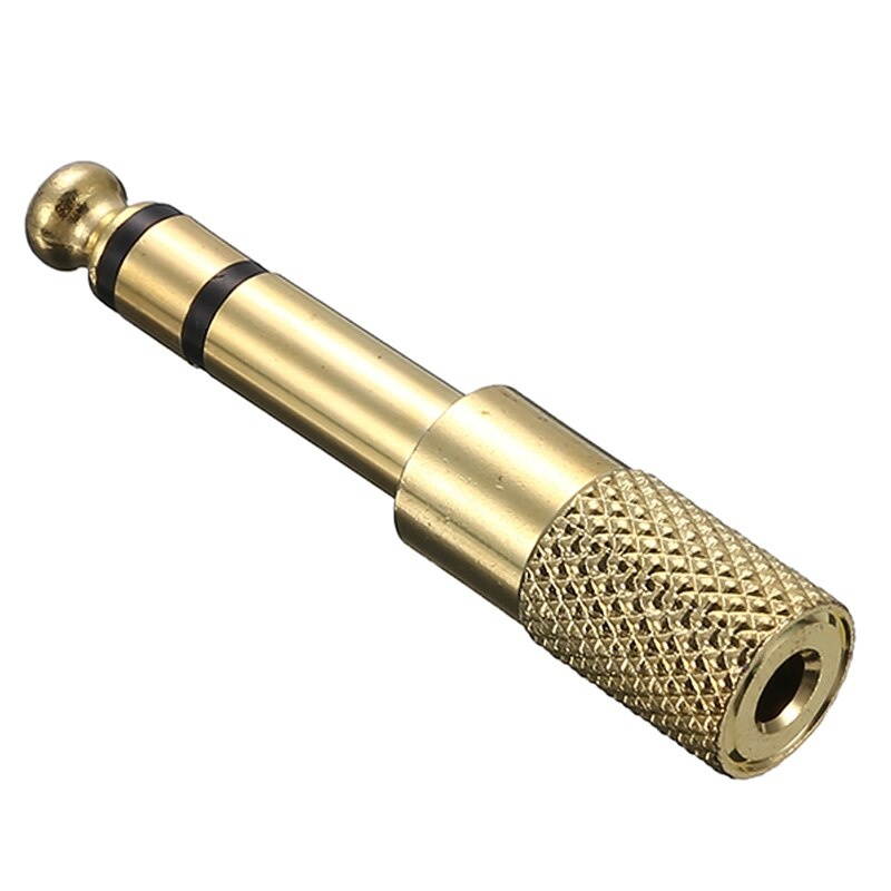 Mayitr 1pc Gold 6.35mm Male To 3.5mm Female Audio Adapter Professional 1/4" Male to 1/8" Female Audio Stereo Headphone Adapters