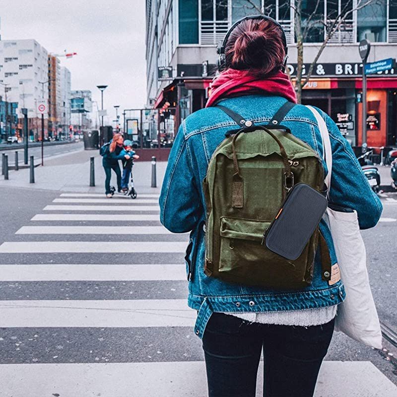 Hard EVA Protective Case  Portable Storage Case for Charging Cable Power Bank Hard Drive Cell Phone External Battery Small Travel Case Mesh Inner Pocket + Zipper Enclosure Grey Blue