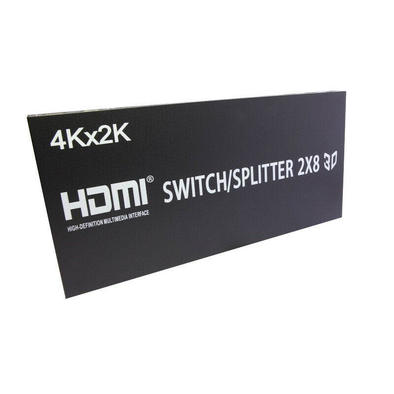 2X8 HDMI 3D True Matrix Switch Splitter 2 In Source 8 Out Display W/ Remote 4K