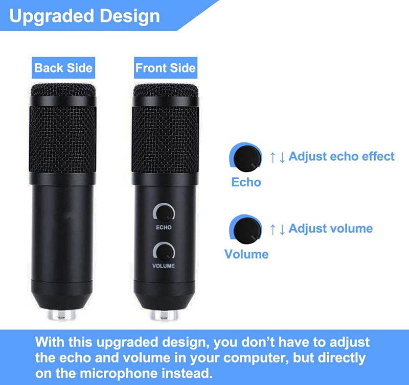 2020 Upgraded USB Condenser Microphone for Computer, Great for Gaming, Podcast, LiveStreaming, YouTube Recording, Karaoke on PC