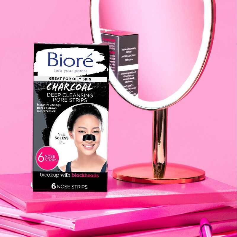 Biore Charcoal Deep Cleansing Pore Strips Pore - 6ct