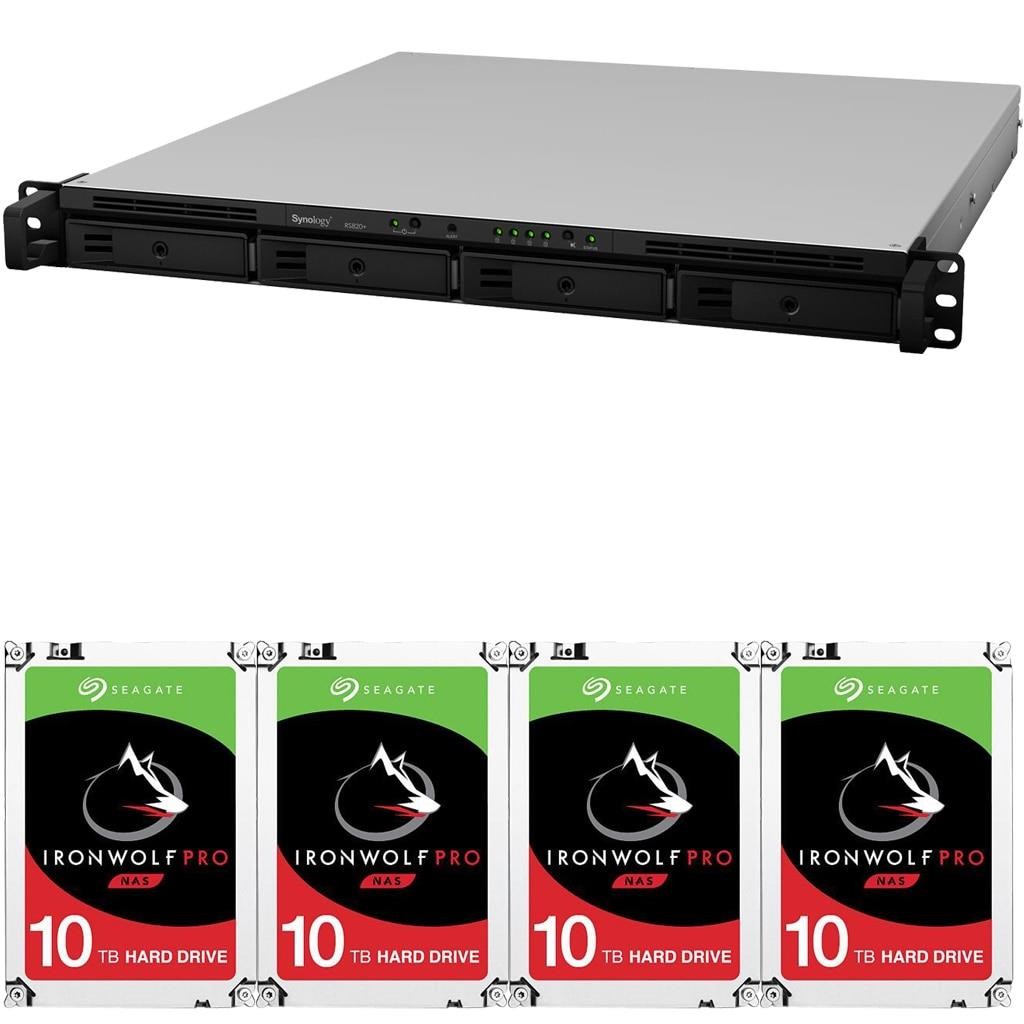 Synology RS820+ 4-Bay RackStation NAS with  56TB (4x14TB) of Seagate Ironwolf PRO NAS Drives Fully Assembled and Tested By CustomTechSales