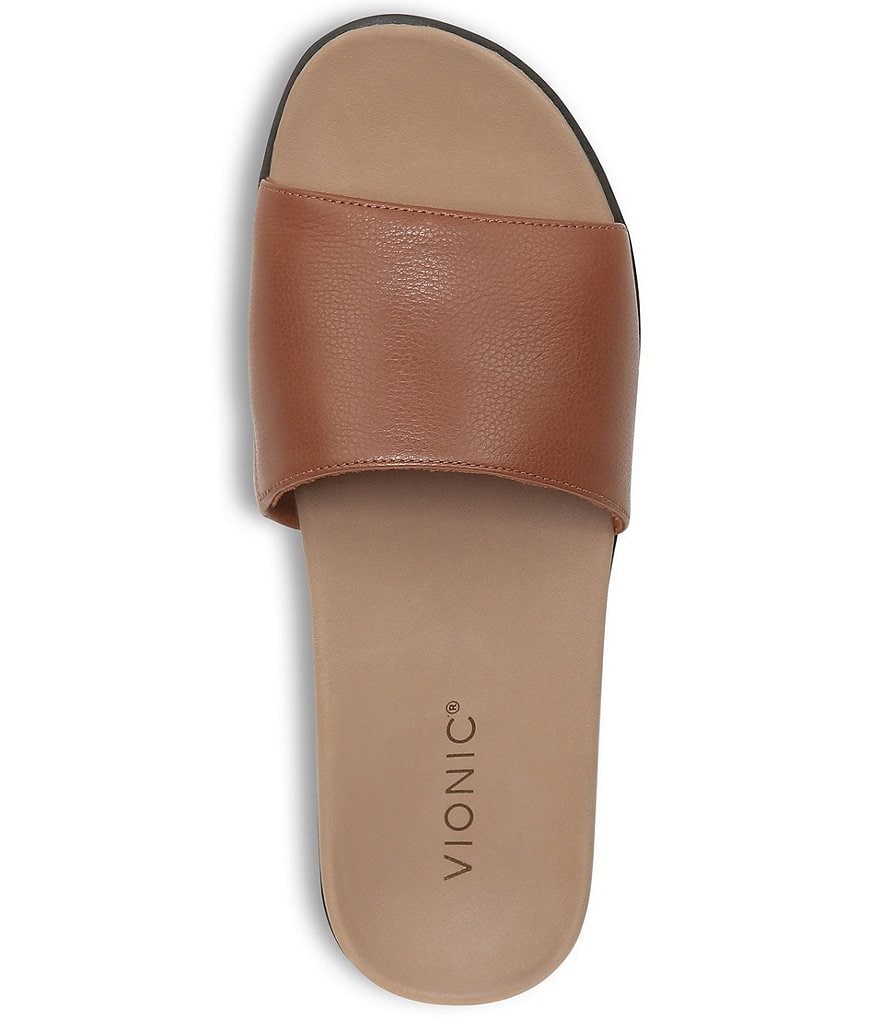 Vionic Val Leather Slide Sandals